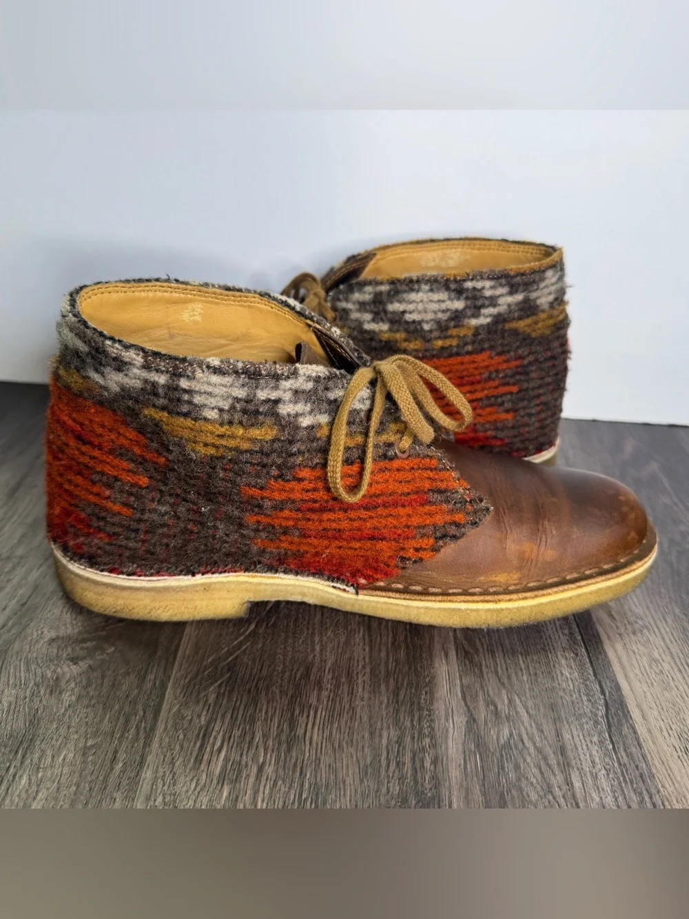 🔥Clarks x Woolrich Desert Boot Oiled Leather / Wool) Men's US Size 7